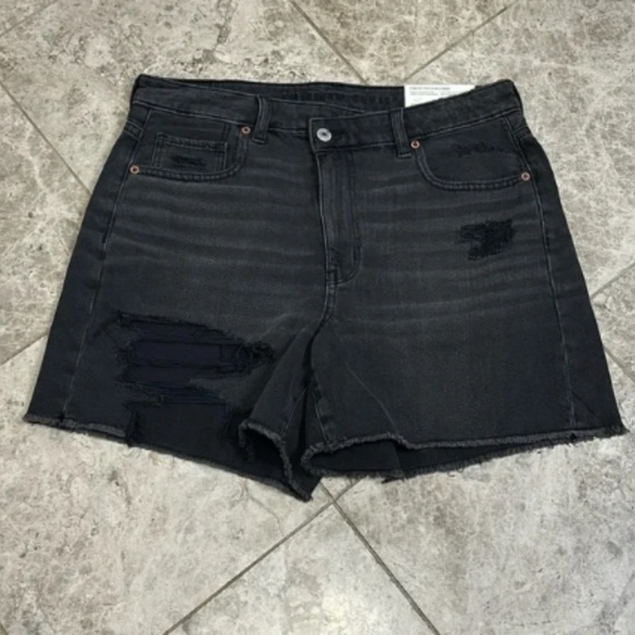 NEW AE Denim Highest Waist Baggy Short in Black - size 20 - Picture 5 of 5